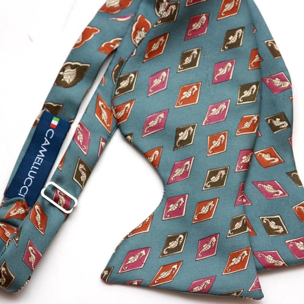 New Men's Self-tied Bow Tie 100%Silk Big‎ Butterfly Gift Box Nautica Motive S658 - Picture 11 of 12